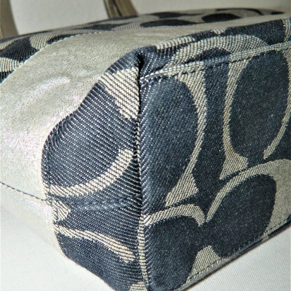 Coach Denim and Silver Zip Tote with Wallet - Picture 6 of 15
